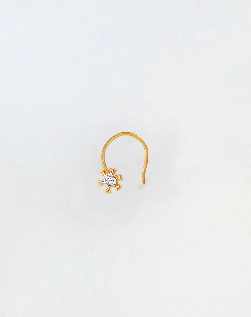 Shop 18 KT Gold Diamond Snowflake Nose Pin STAC Fine