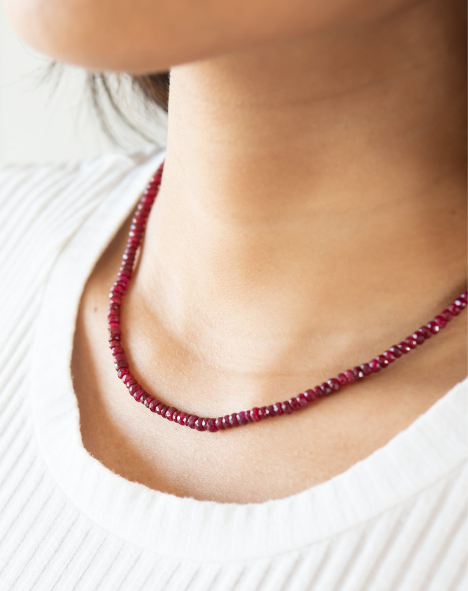 Beaded Ruby Necklace Buy Birthstone Necklaces STAC Fine Jewellery