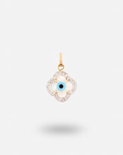 Load image into Gallery viewer, Evil Eye Charm Pendant - Clover with Diamonds - STAC Fine Jewellery