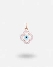 Load image into Gallery viewer, Evil Eye Charm Pendant - Clover with Diamonds - STAC Fine Jewellery