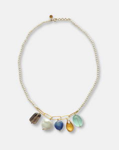 Coloured Stone Charm Necklace