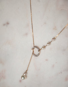 Pearl Circle Lariat Necklace - STAC Fine Jewellery