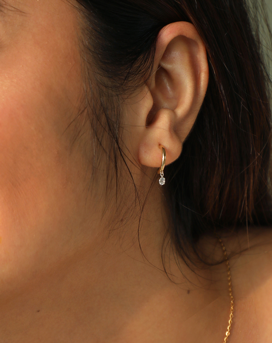 Diamond simple earrings clearance