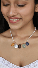 Load image into Gallery viewer, Coloured Stone Charm Necklace