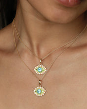 Load image into Gallery viewer, Yellow Topaz Evil Eye Enamel Pendant