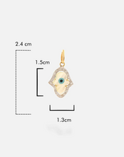 Load image into Gallery viewer, Evil Eye Charm Pendant - Hamsa Hand with Diamonds