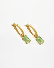 Load image into Gallery viewer, Rectangular Peridot Hoop Charms