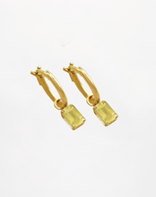 Load image into Gallery viewer, Rectangular Citrine Hoop Charms