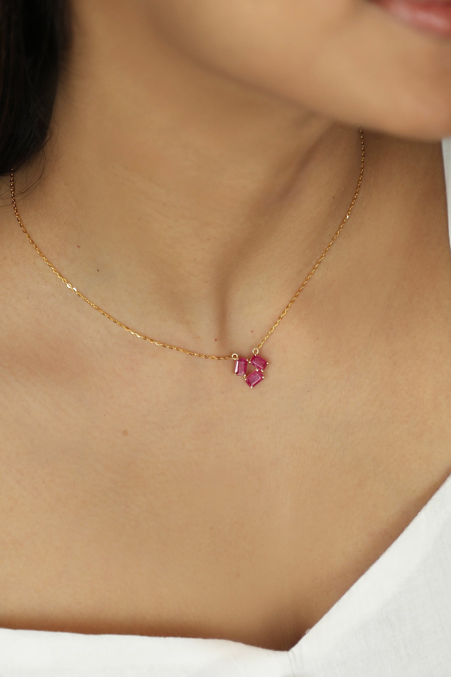 Tri Ruby Necklace