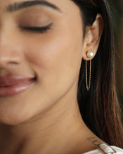 Load image into Gallery viewer, Luna Pearl Chain Earrings