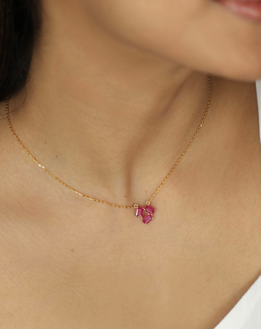 Tri Ruby Necklace
