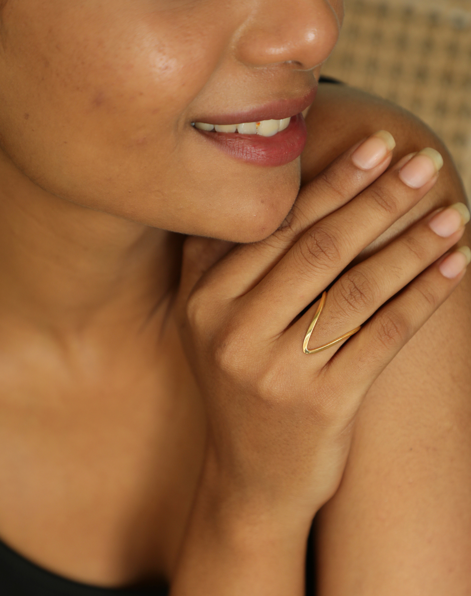 Elegant Beaded V-Shape Ring – Andaaz Jewelers