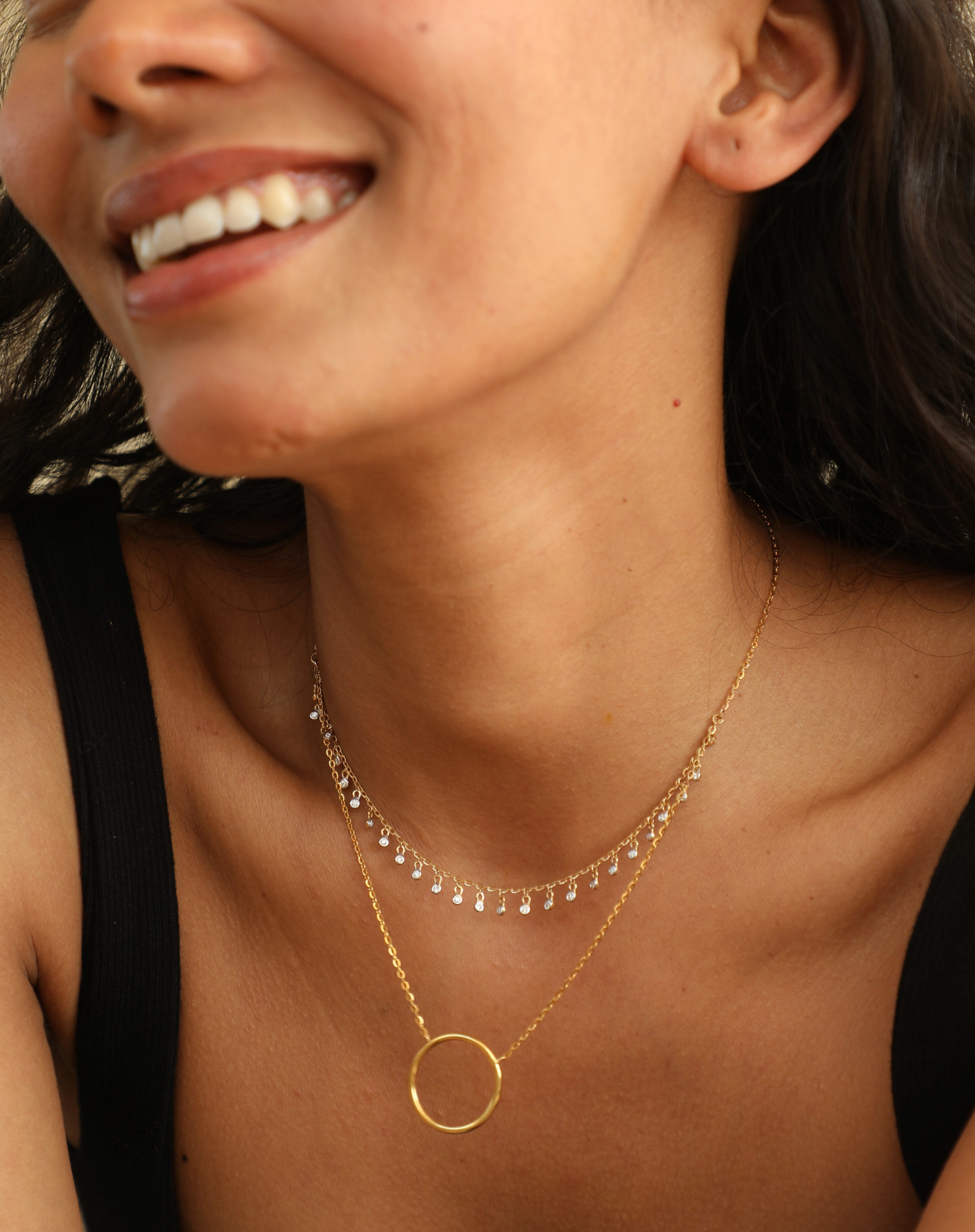 Fine layered necklace deals