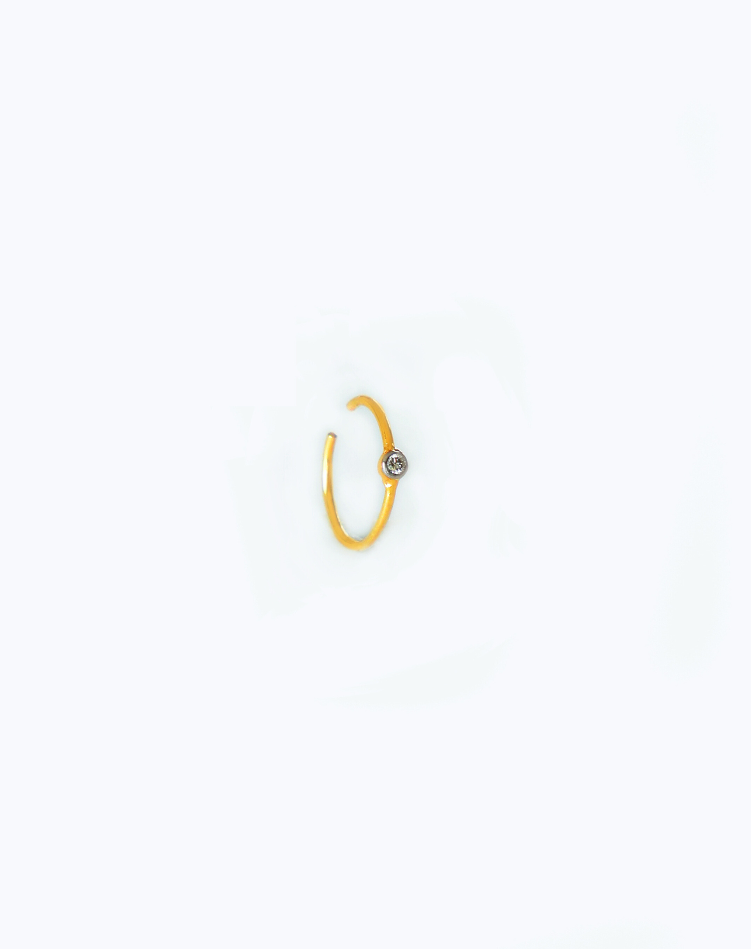 Buy Diamonds,14k Yellow Gold Multistone Nose Ring Hoop Stud..20g..7mm  Online in India - Etsy