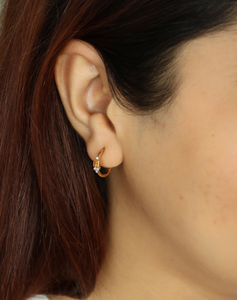 Citrine Diamond Earrings Model Image
