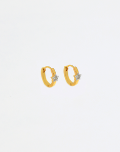 Kids Bright Star Diamond Hoops