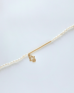 Pearl Gold Hamsa Bracelet