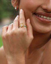 Load image into Gallery viewer, Bloom Lab-Grown Diamond Mint Green Enamel Ring
