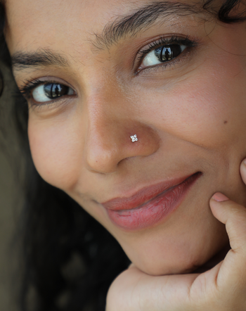 Gold Plain Self Design Nose Ring For Women & Girls (Pack of 24)