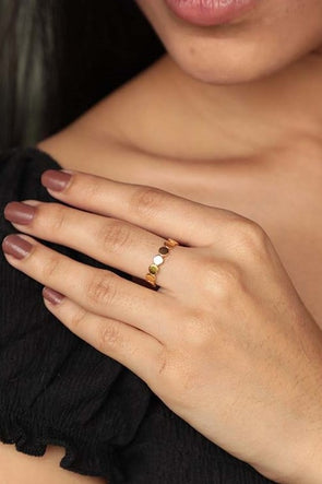 Yellow Gold Fashion Rings | Multi Color Semi Precious Stone Rings