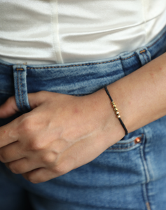 Gold Bead Cord Bracelet