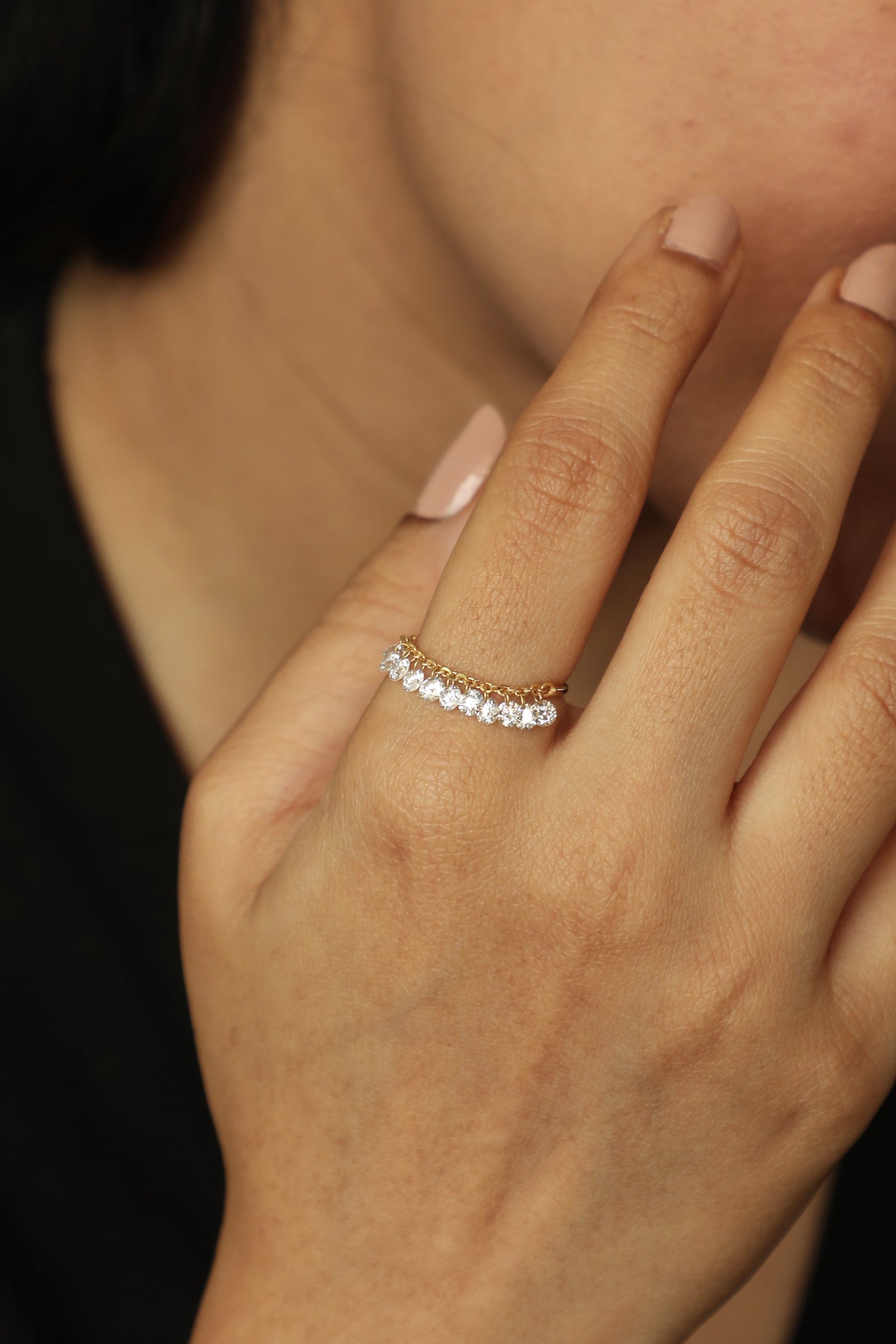 Lab Grown Diamond Tube Chain Ring