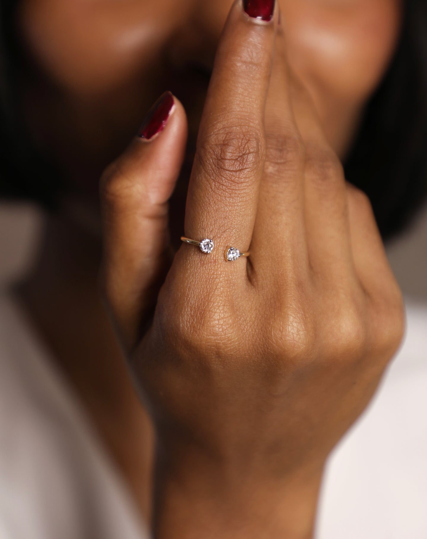 Twin round Lab-Grown Diamond Gap Ring