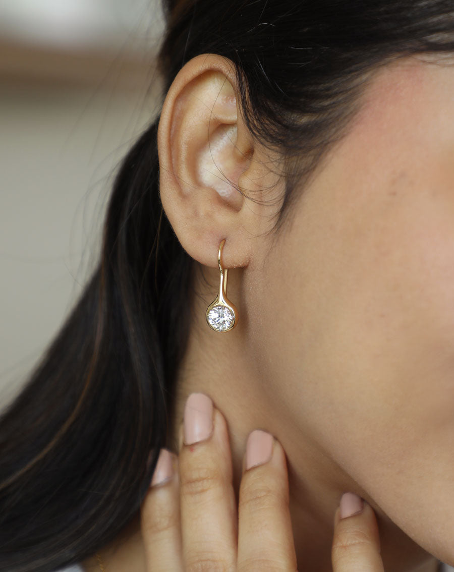 Lab Grown Diamond Solitaire Hook Earrings