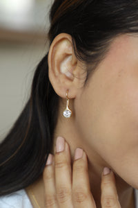 Lab Grown Diamond Solitaire Hook Earrings
