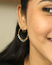 Load image into Gallery viewer, Lab Grown Diamond Cluster Hoop Chain Earrings