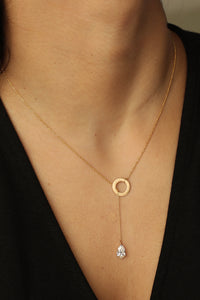 Dewdrop Lab Grown Diamond Lariat Necklace