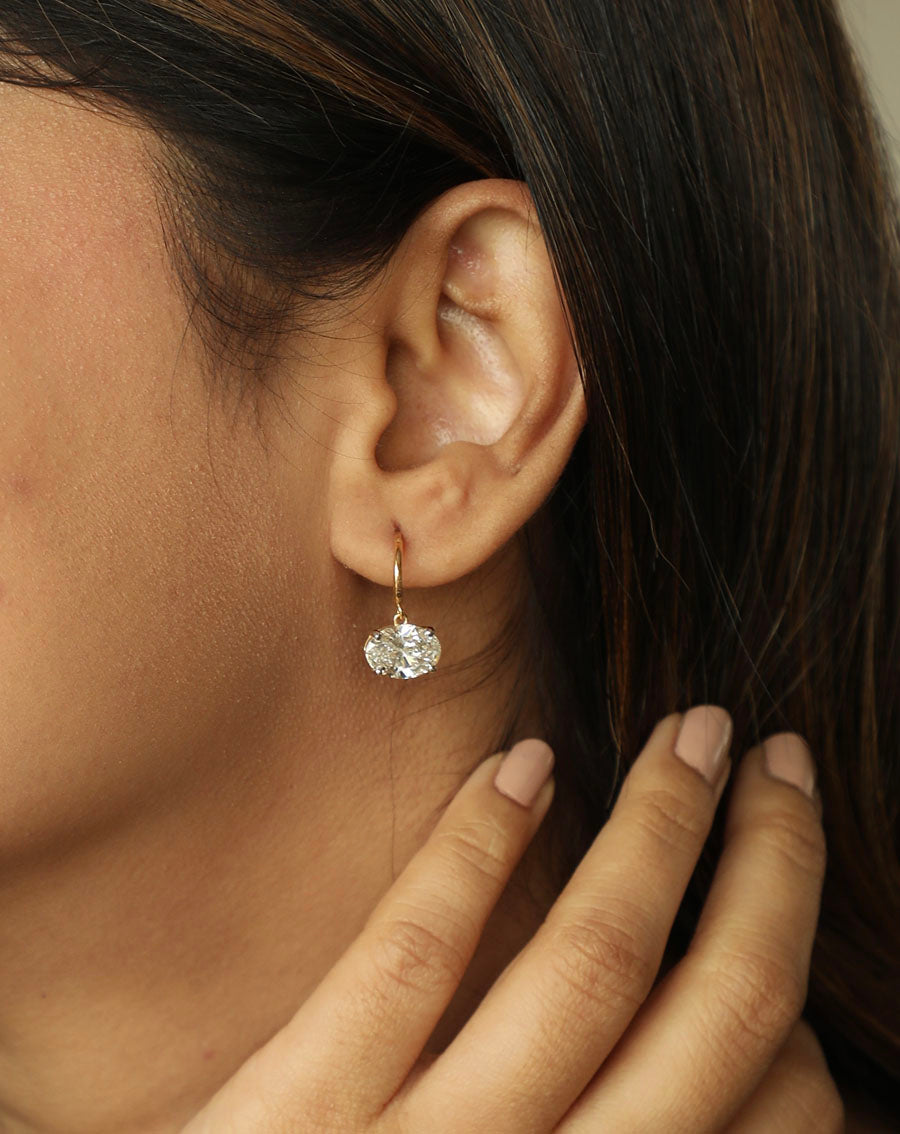 Classic Lab Grown Diamond Oval Earrings