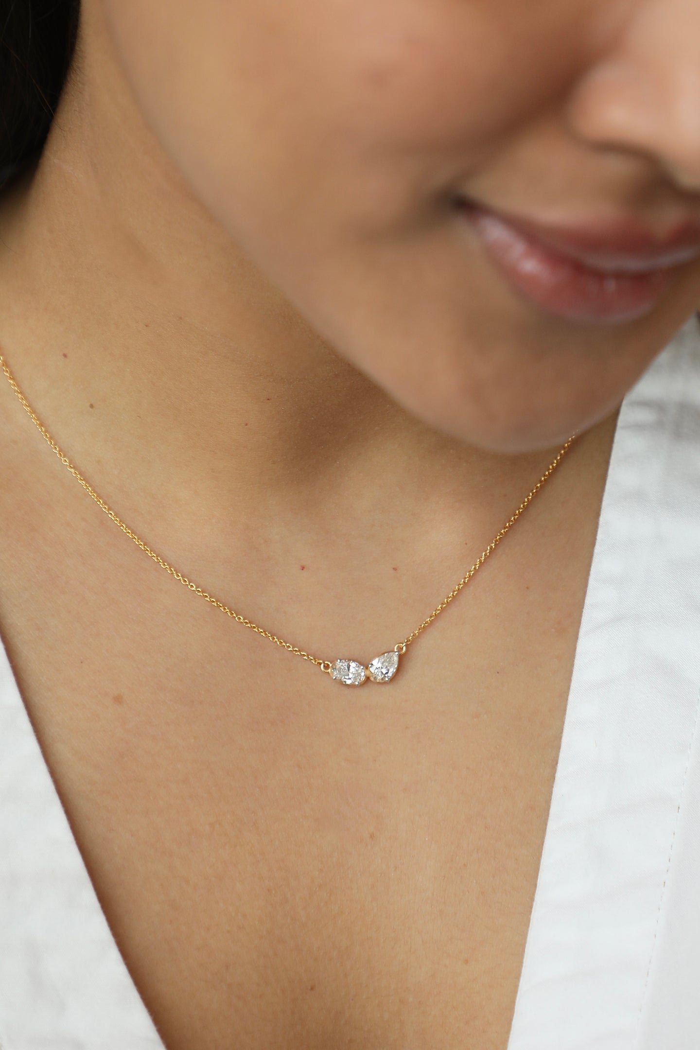 Pair Lab Grown Diamond Necklace