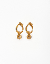 Load image into Gallery viewer, Evil Eye Diamond Hoop Earrings Set