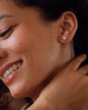Load image into Gallery viewer, Classic Heart Lab-Grown Diamond Stud Earrings