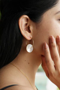 Mother Of Pearl Disc Earrings