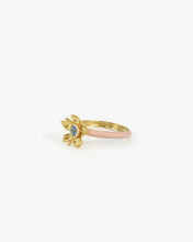 Load image into Gallery viewer, Bloom Blue Topaz Peach Enamel Ring
