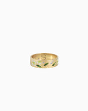 Load image into Gallery viewer, Enamel White Flower Diamond Ring