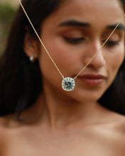 Load image into Gallery viewer, Blue Topaz Enamel Sun Necklace