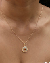 Load image into Gallery viewer, Citrine Enamel Sun Pendant
