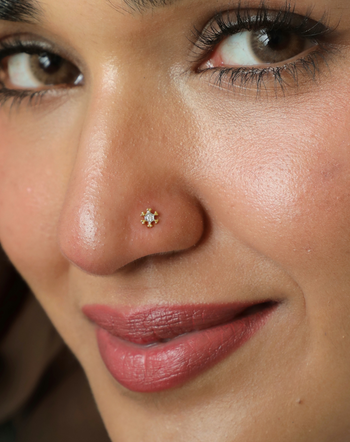 Umanative Design Nose Ring Stud, Gold Small Nose Pin Piercing, Indian India  | Ubuy