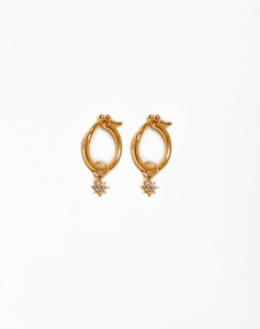 Star Diamond Hoop Earrings Set