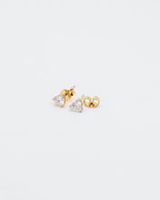 Load image into Gallery viewer, Classic Heart Lab-Grown Diamond Stud Earrings