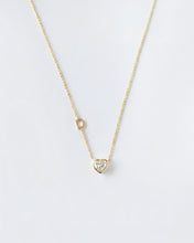 Load image into Gallery viewer, Heart Initial Lab-Grown Diamond Necklace