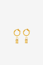 Load image into Gallery viewer, Rectangular Citrine Hoop Charms