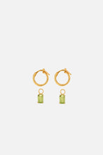 Load image into Gallery viewer, Rectangular Peridot Hoop Charms
