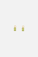 Load image into Gallery viewer, Rectangular Peridot Hoop Charms