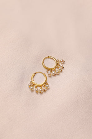 18K Gold Teardrop Hoop Earrings | Waterdrop Design earrings