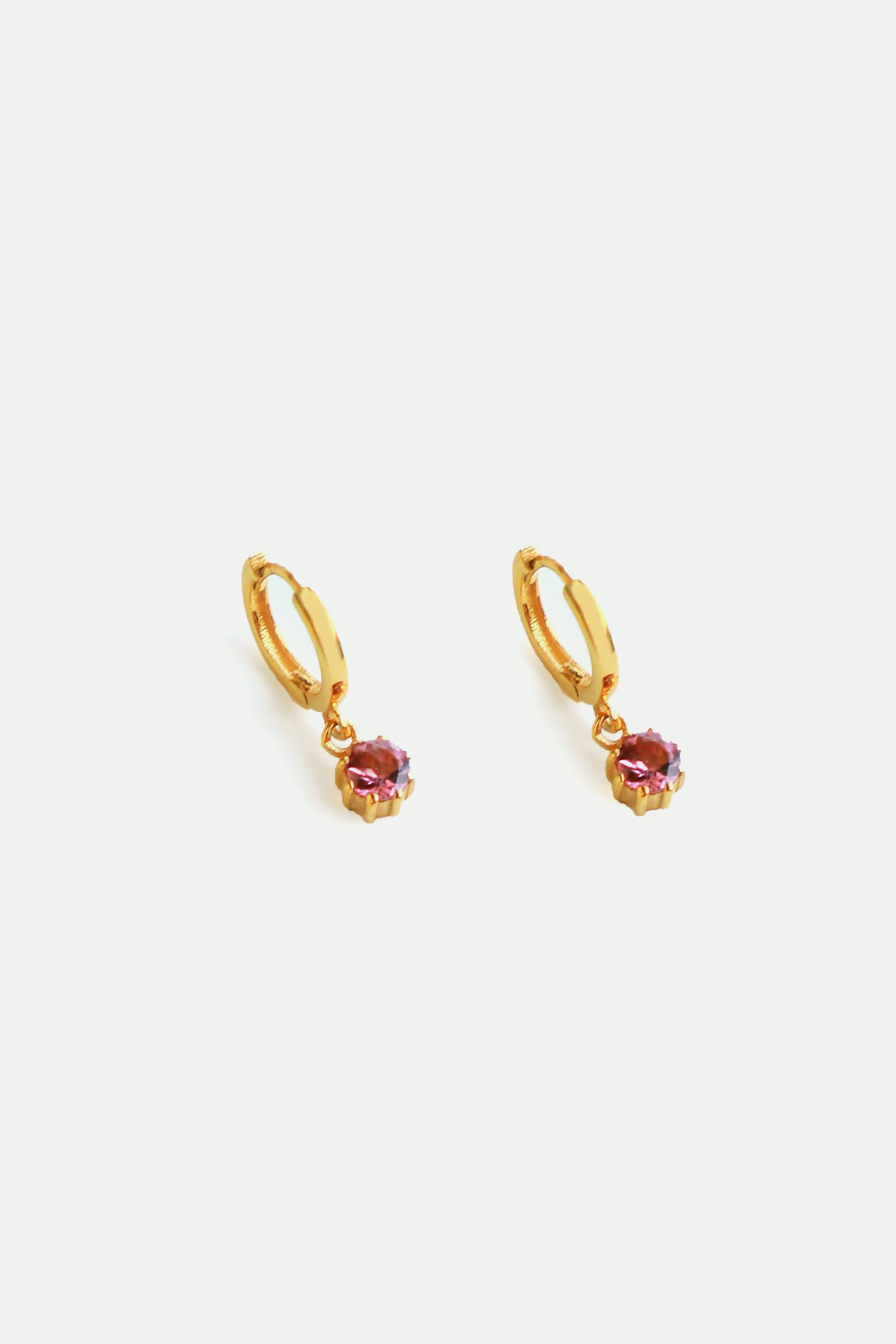 14K Gold Zircon Teddy Bear Screw Back Girls Earrings | Begonia Jewelry