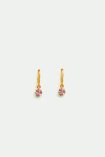 Load image into Gallery viewer, Pink Tourmaline Hoop Earrings